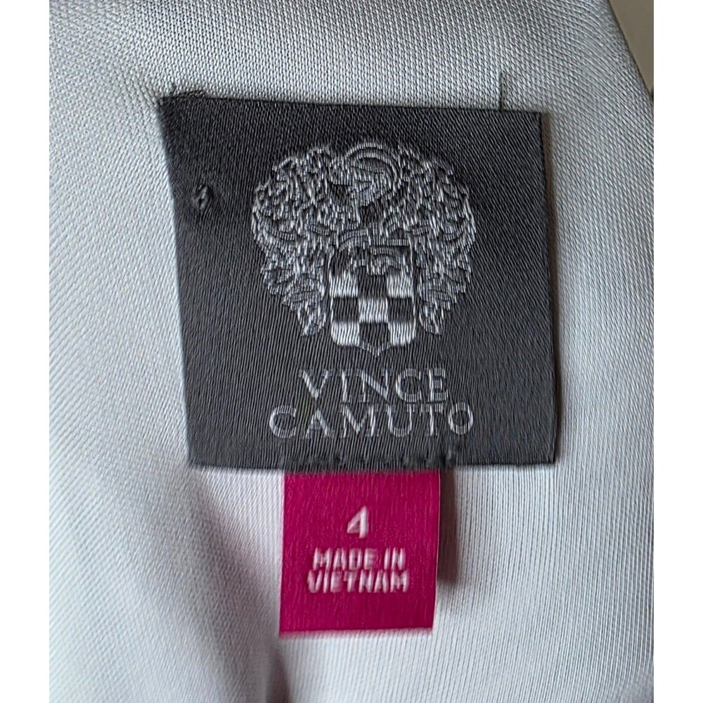 Vince Camuto Geometric Sheath Dress Size 4 Black White & Blue | Boat Neck Lined - Picture 10 of 13